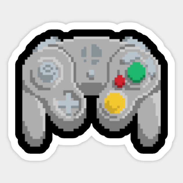 Pixel Smash Gamecube Controller Grey Controller Aufkleber
