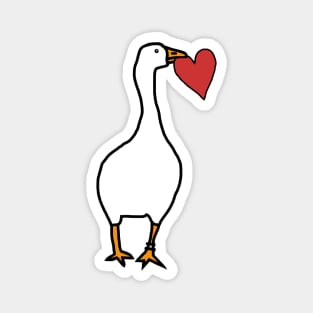 Goose Steals Heart For Love on Valentines Day Magnet