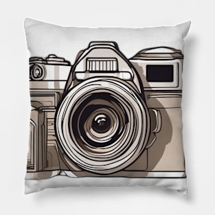 Vintage Camera Illustration Tee No. 866 Pillow