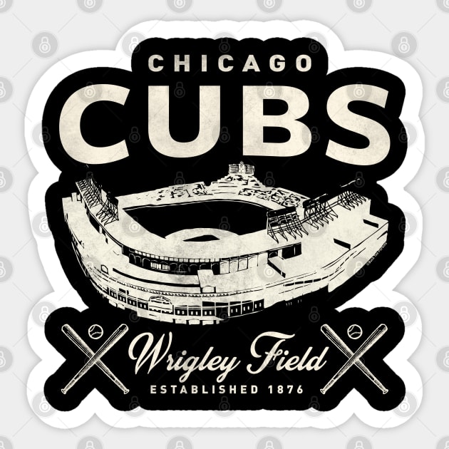 Chicago Cubs Wrigley Field Sign Black and White Picture T-Shirt by