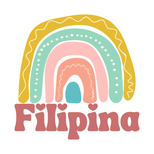 Pinoy Filipina Wife Girlfriend w/ cute Rainbow T-Shirt