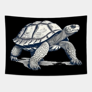 Turtle Retro line art Vintage feel Tapestry