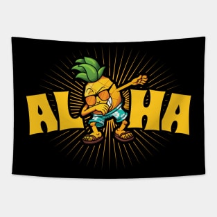 Dabbing Pineapple Aloha Sunglasses Summer Hawaii Tapestry