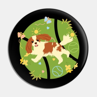 Playing Cavalier King Charles Spaniel Pin