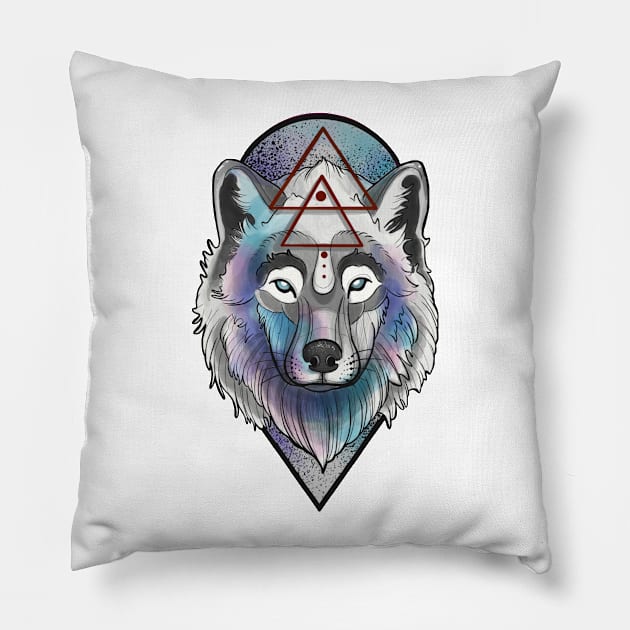 Wolf Pillow by Lazrartist