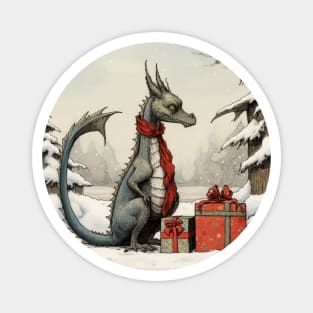 Gothic Yule Dragon Magnet