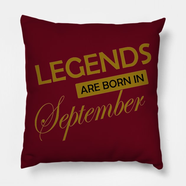 Legends are born in .. gold design Pillow by sayed20