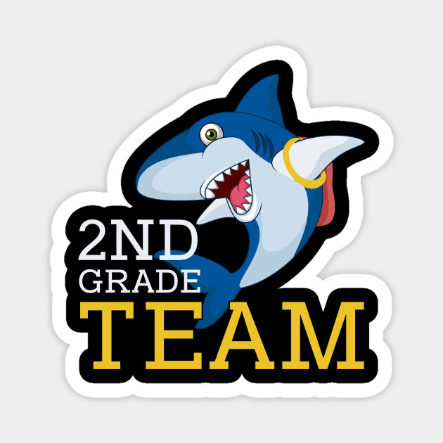 Shark Team Second 2nd Grade Back To School Teacher Student Magnet by kateeleone97023