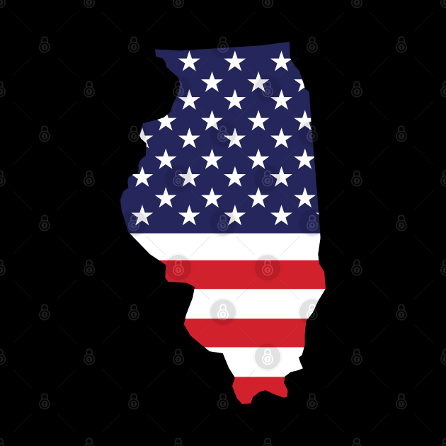 Illinois State Shape Flag Background by anonopinion