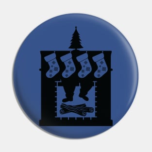 Fireplace Silhouette with Christmas stockings Pin