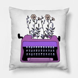 Floral vintage typewriter design Pillow