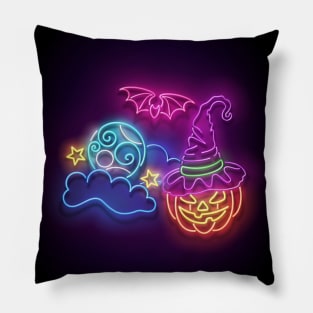 Neon Halloween design Pillow