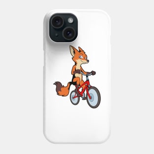 Cartoon fox riding a bike Phone Case