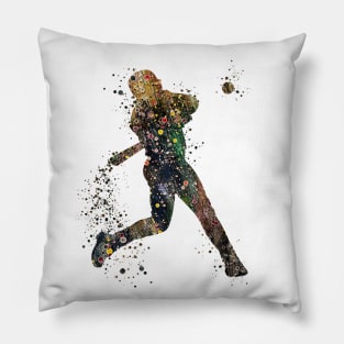 Baseball Boy Batter Watercolor Softball Player Sports Gifts Pillow