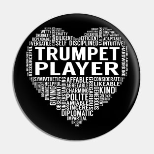 Trumpet Player Heart Pin