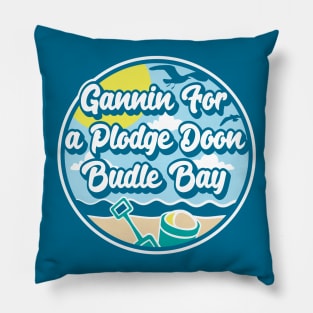 Gannin for a plodge doon Budle Bay - Going for a paddle in the sea at Budle Bay Pillow