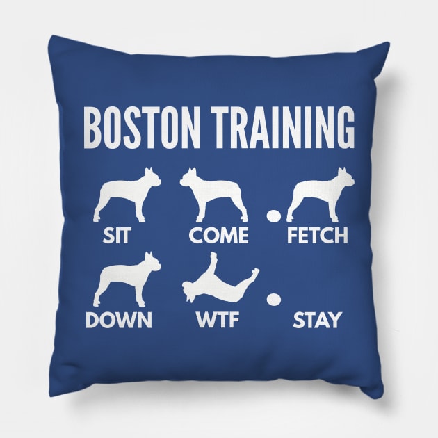 Boston Training Boston Terrier Tricks Pillow by DoggyStyles