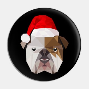 Christmas BullDog Santa Hat Bull Dog Shirt Pin