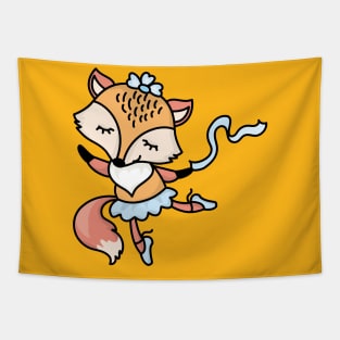 Cute Fox girl ballet dancer Tapestry