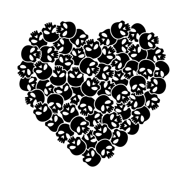 Love Heart Skulls Halloween Graphic Art by GupShup