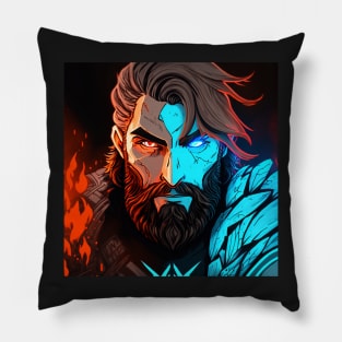 Artistic Viking Frost and Fire Pillow