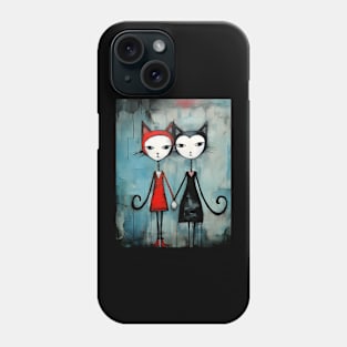 Whimsical Valentines Day Cats Phone Case