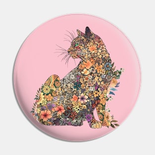 Floral Cat Pin