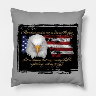 Righteous Patriotism (American pride) - a thoughtful USA tribute Pillow