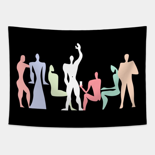 Le Corbusier Modulor Pastel Party Tapestry by SLGA Designs