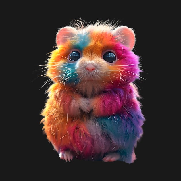 Very Colorful Sad Hamster Looking Very Cute by DiventDigitals