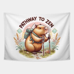 Pathway to Zen Capybara Hiking Tapestry