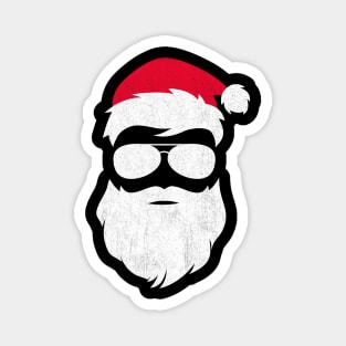 Funny Santa Claus with Sunglasses Christmas (Distrassed) Magnet