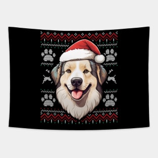 Central Asian Shepherd Santa Hat Christmas Dog Mom Dad Tapestry