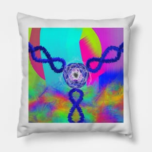 "Connectivity" Psychedelic Digital Art Pillow