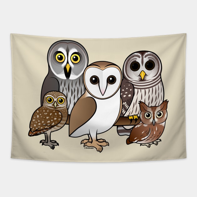 Birdorable Owl Fan Tapestry by birdorable