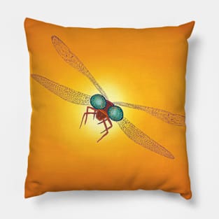 Dragonfly Eclipses the Sun Pillow