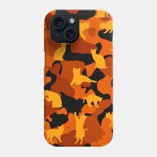 Seamless camouflage pattern with silhouettes of cats Phone Case