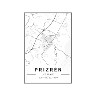 Prizren Light City Map T-Shirt