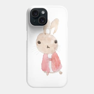 cute rabbit in red jacket Phone Case