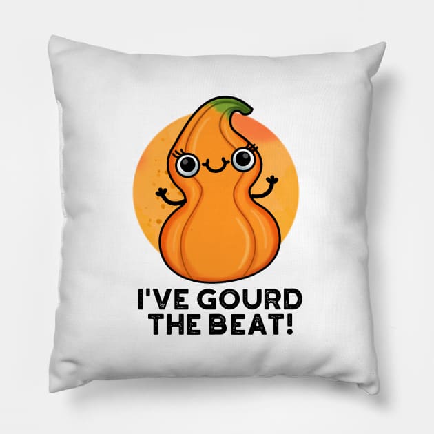 I've Gourd The Beat Cute Veggie Pun Pillow by punnybone