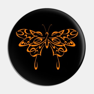 Tribal butterfly (orange) Pin