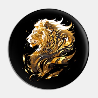 gold lion Pin