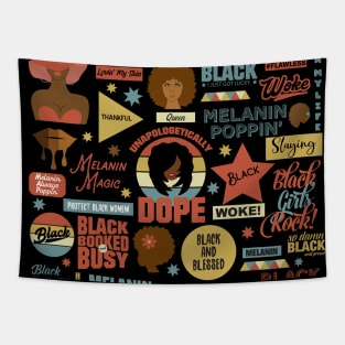 Unapologetically Dope Black Girl Magic Quotes Tapestry