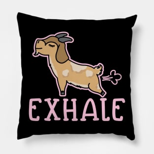 Exhale Gas Goat Yoga Fitness Funny Pillow