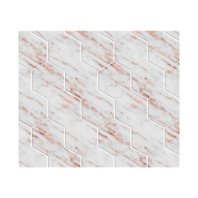 Rose gold honeycomb tiles by marbleco