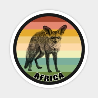 Bat-eared Fox on Vintage Retro Africa Sunset Magnet