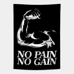 No pain no gain - Crazy gains - Nothing beats the feeling of power that weightlifting, powerlifting and strength training it gives us! A beautiful vintage design representing body positivity! Tapestry