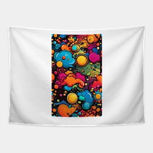 splash colors fabric pattern graphic illustration design by ironpalette Tapestry