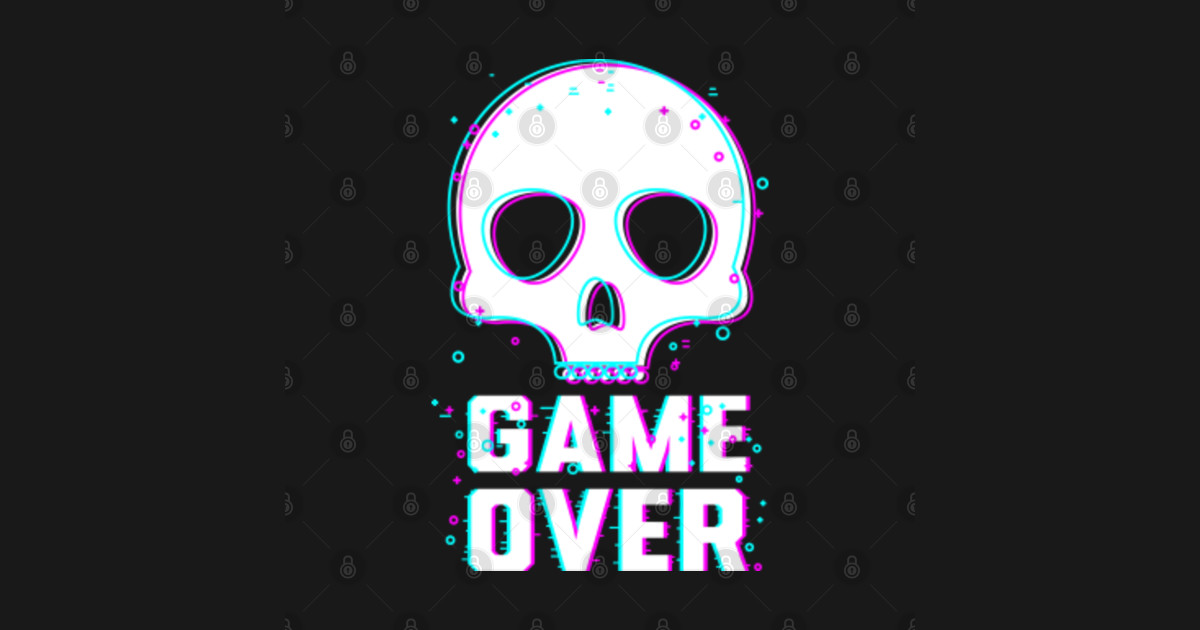 Game Over Skull Game Over TShirt TeePublic DE