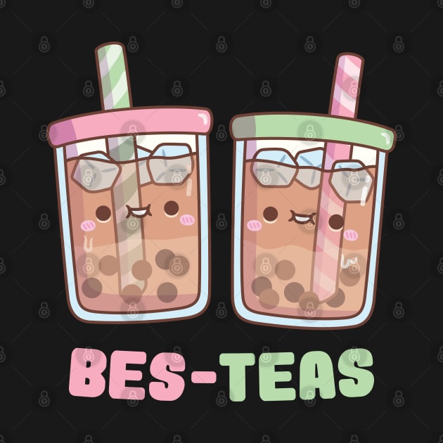 Cute Boba Tea Bes Teas Besties Pun by rustydoodle